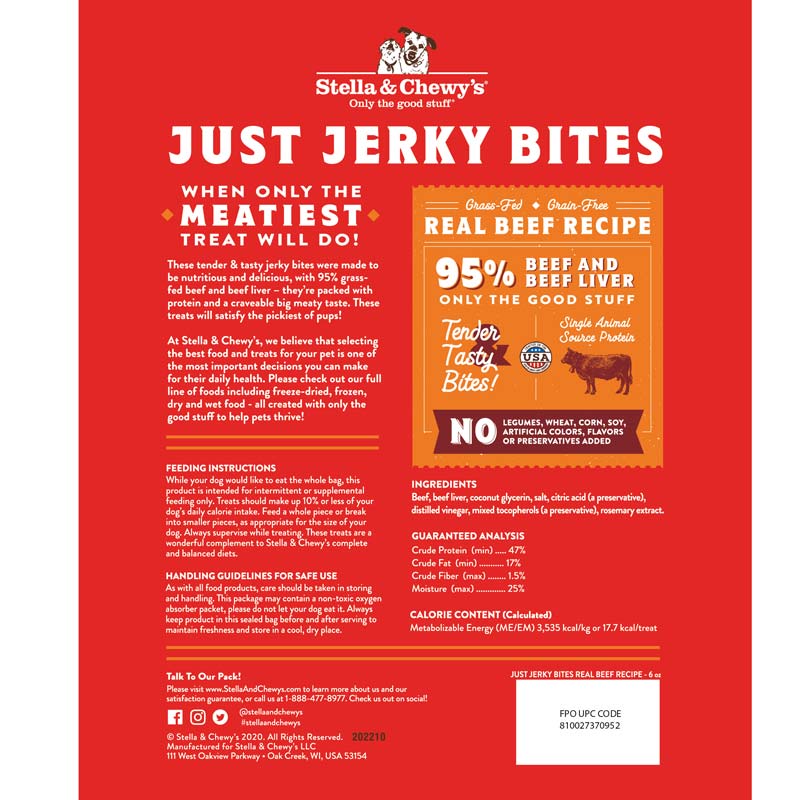 Just Jerky Bites | Real Beef Recipe Dog Treats (6oz)