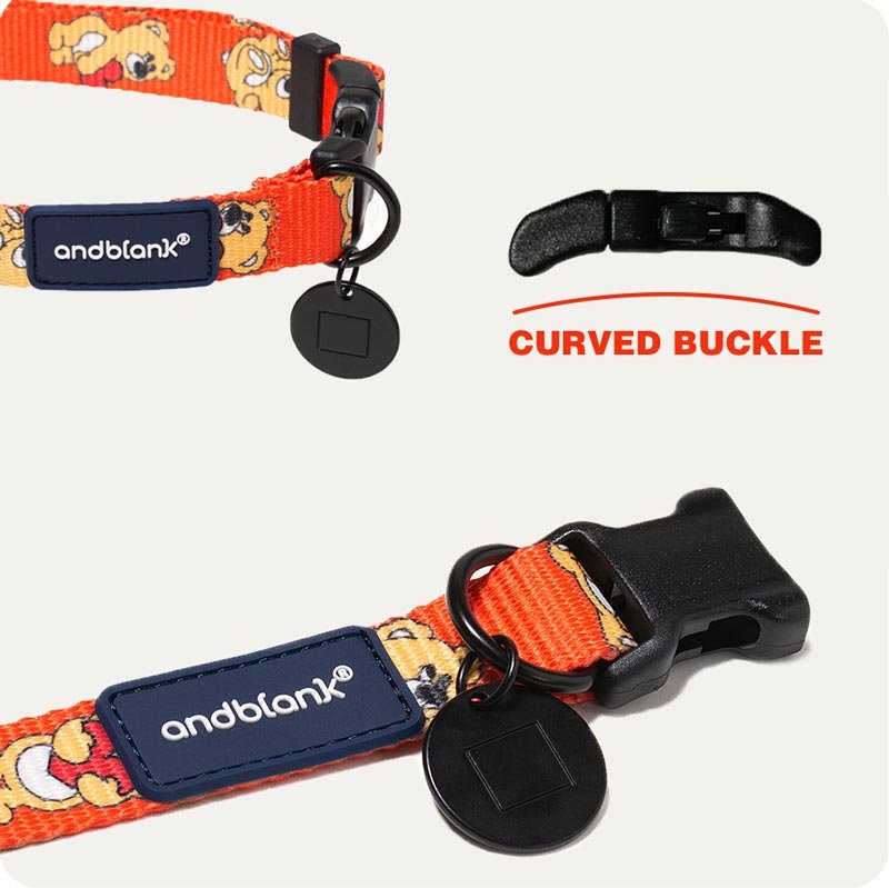 andblank Joy Bear Pet Collar - Orange - CreatureLand