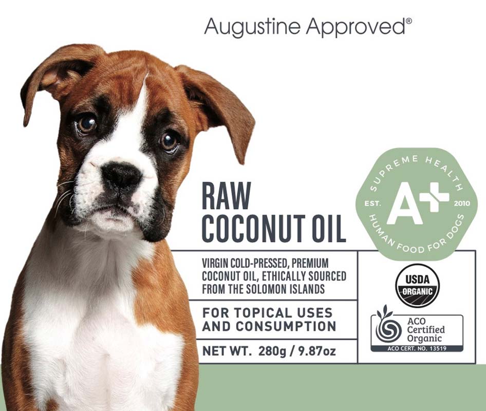 Augustine Approved Certified Organic Raw Coconut Oil For Dogs and