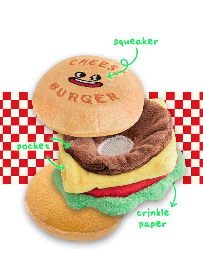 Burger clearance dog toy