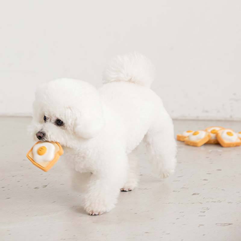 Bite Me Egg Toast Latex Dog Toy - CreatureLand