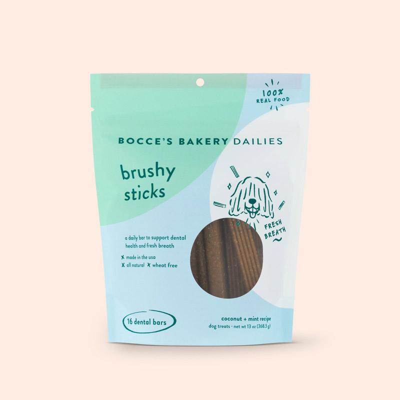 Bocce's Bakery Brushy Sticks Dental Bars - 16 Sticks - CreatureLand