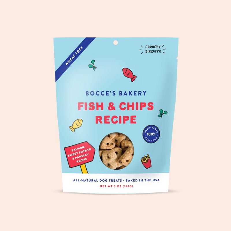 Bocce's Bakery Fish & Chips Dog Biscuits - 141g - CreatureLand