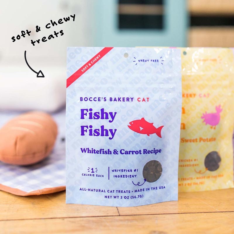 Bocce's Bakery Fishy Fishy Soft & Chewy Cat Treats | Whitefish & Carrot - CreatureLand