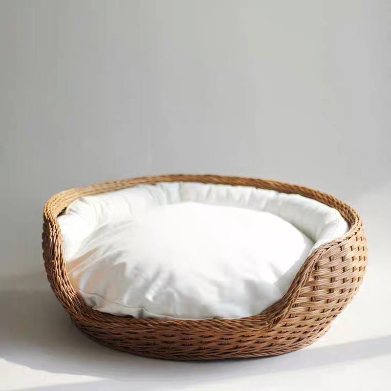 Curated visual reference: Picture Idea: Catscity Rattan Nest Pet Bed