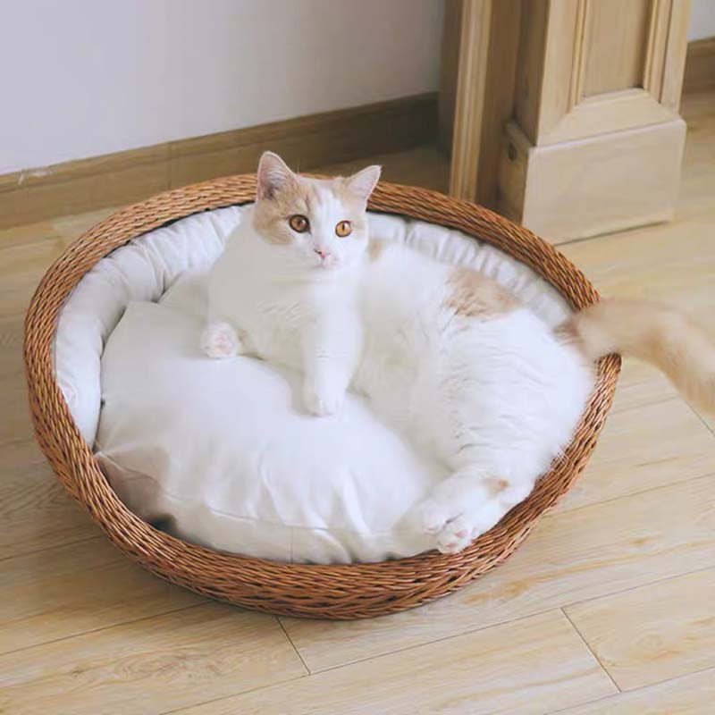 CatsCity Rattan Nest Pet Bed - CreatureLand