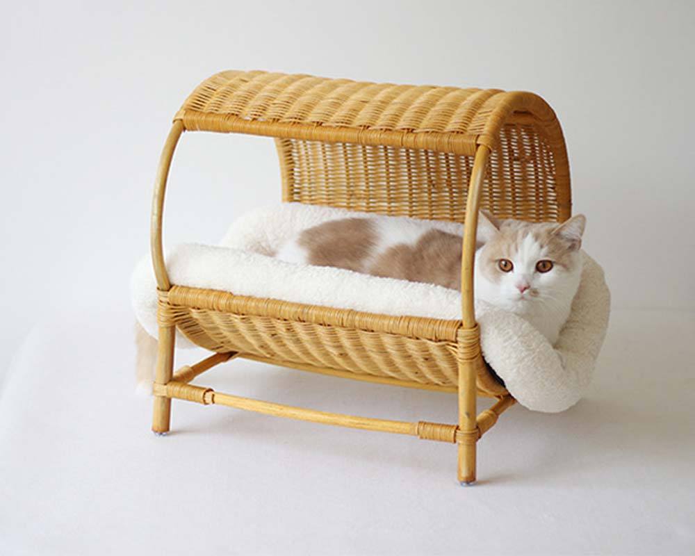 CatsCity Rattan Pavilion Pet Bed - CreatureLand