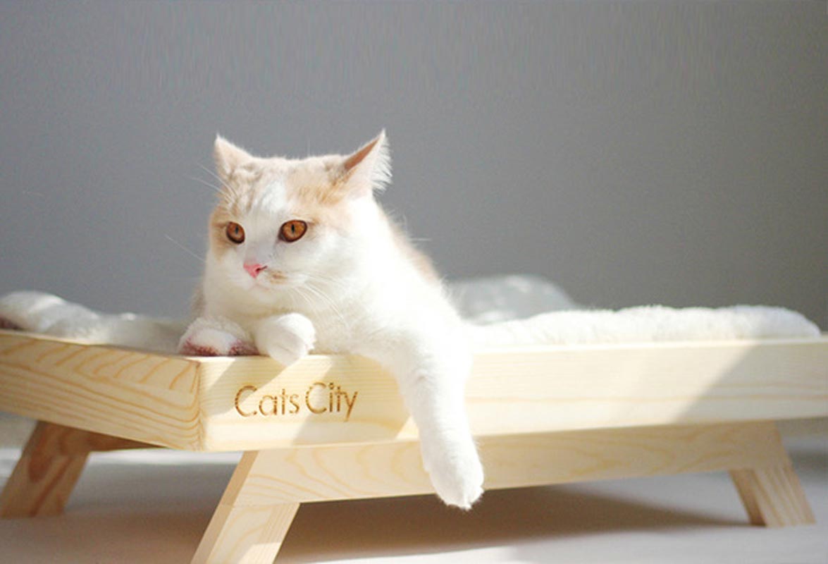 CatsCity Wooden Sunbed - CreatureLand