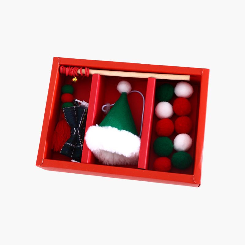 CreatureLand Christmas Checkered Accessories & Toys Cat Box Set (2 Colours) - CreatureLand