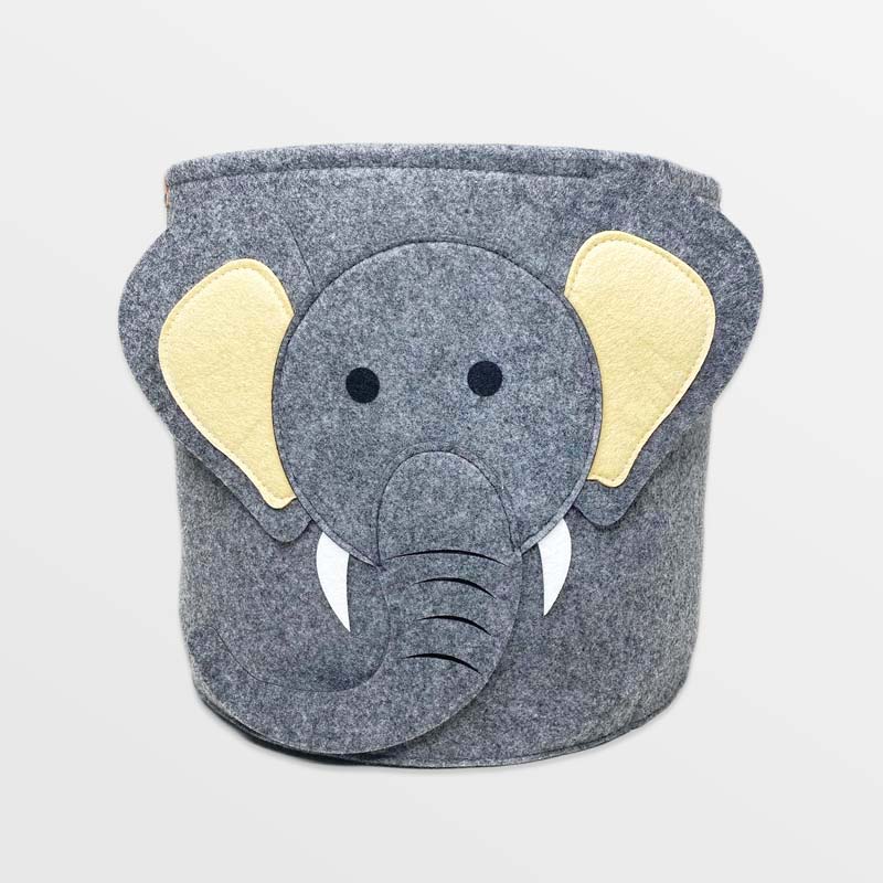 CreatureLand Felt Toy Storage Basket - Elephant - CreatureLand