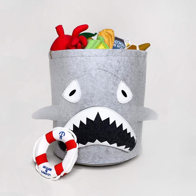 CreatureLand Felt Toy Storage Basket - Shark - CreatureLand
