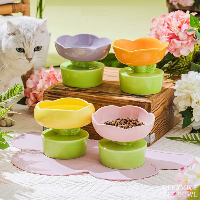 CreatureLand Flower Blossom Ceramic Pet Bowl - CreatureLand