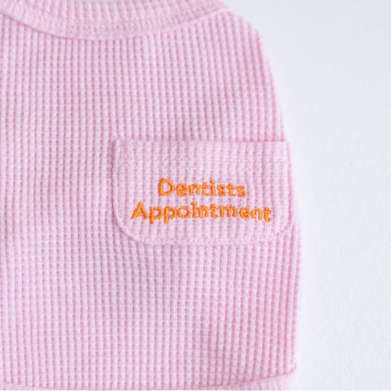 Dentist Appointment Waffle Crop T-shirt - Pink - CreatureLand