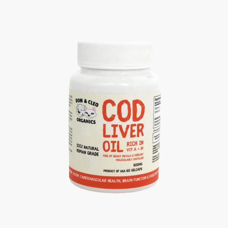 Dom & Cleo Organics Cod Liver Fish Oil Supplement - 60 Gelcaps - CreatureLand