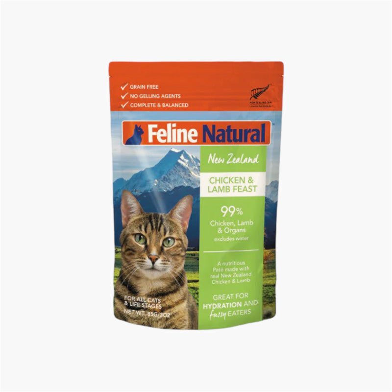 Feline Natural Chicken & Lamb Pate Pouch Cat Food (3oz) - CreatureLand