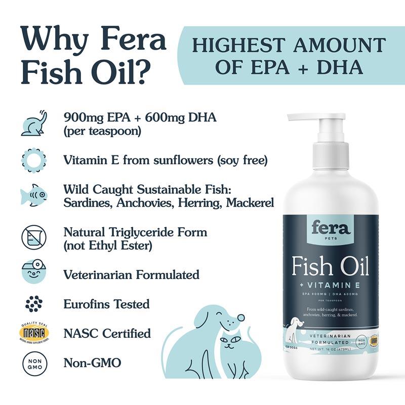 Fera Pet Organics Fish Oil For Dogs and Cats (2 Sizes) - CreatureLand