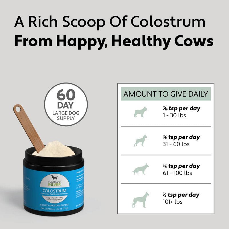 Four Leaf Rover Bovine Colostrum - Immune Support For Dogs - CreatureLand