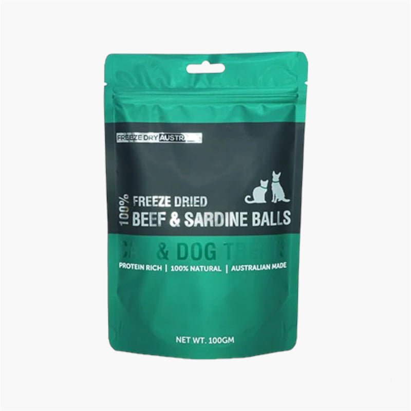 Freeze Dry Australia Freeze Dried Treats | Beef & Sardine Balls Treats (100g) - CreatureLand