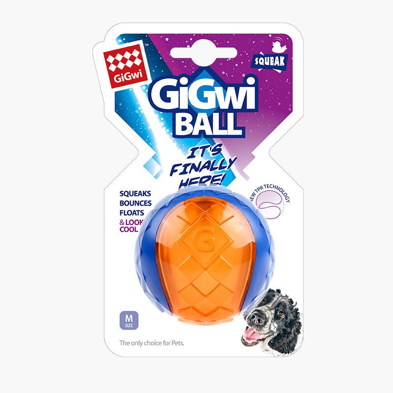 Gigwi Pet Ball Dog Toy - Blue and Orange ( 3 Sizes ) - CreatureLand