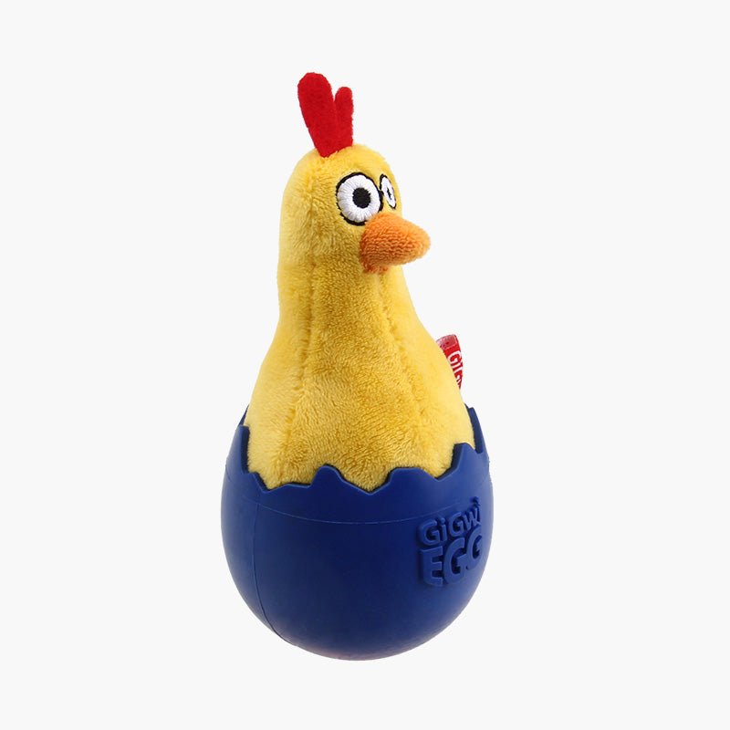Gigwi Pet Egg Wobble TPR & Plush Dog Toy - Chicken - CreatureLand