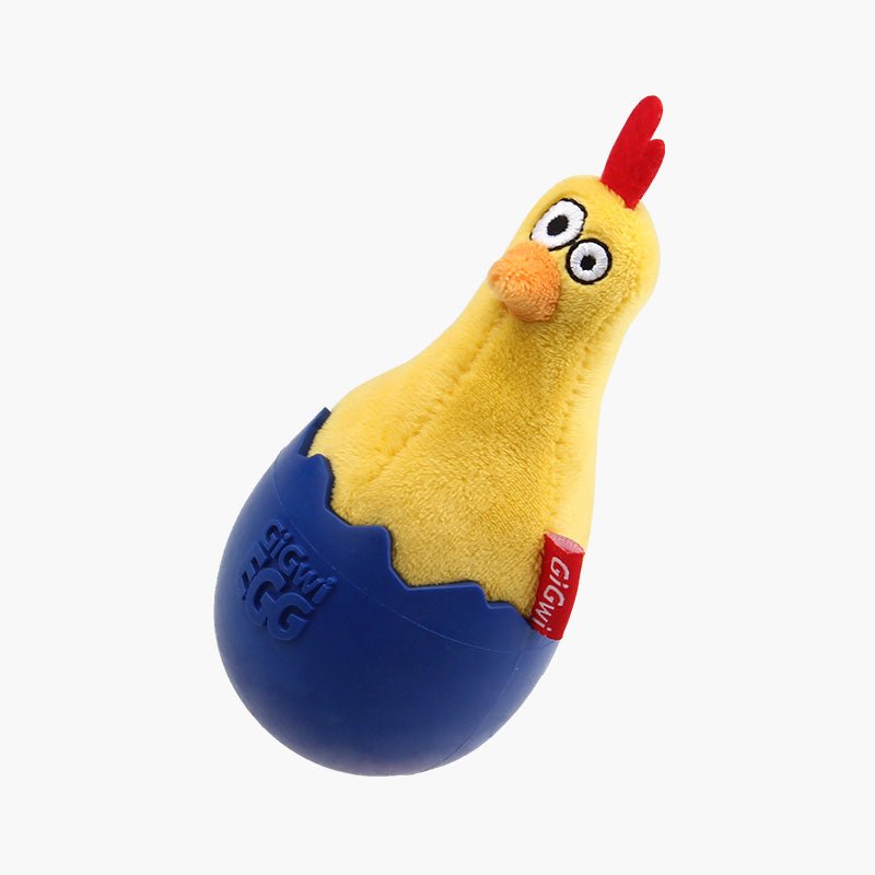Gigwi Pet Egg Wobble TPR & Plush Dog Toy - Chicken - CreatureLand