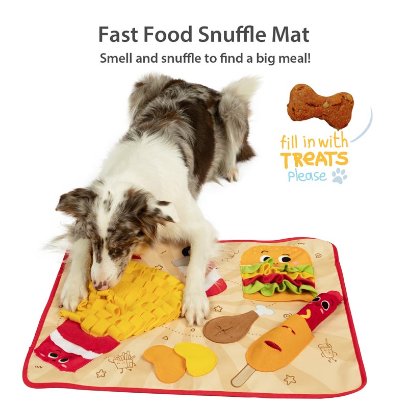 GiGwi Fast Food Party Snuffle Mat Interactive Dog Toy - Engaging Enrichment  for Dogs
