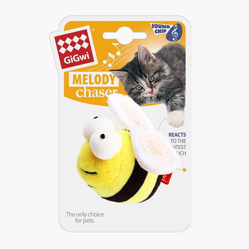 Gigwi Pet Melody Chaser Motion Activated Cat Toy - Bee - CreatureLand