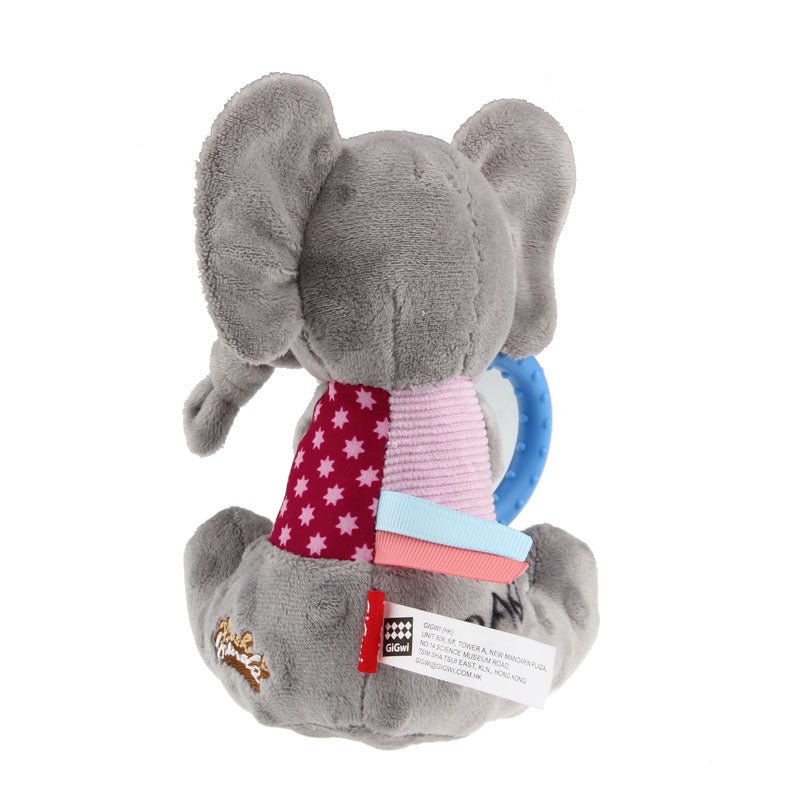 Gigwi Pet Plush Friendz Crinkly TPR Ring Dog Toy - Elephant - CreatureLand