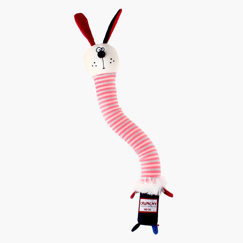 Plush Friendz Crunchy Neck Dog Toy - Rabbit | Interactive Sound