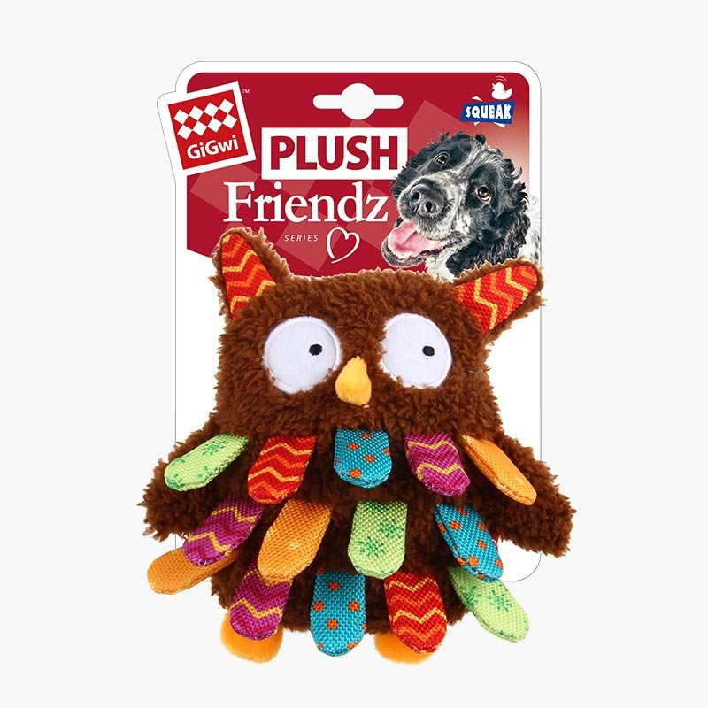 Gigwi Pet Plush Friendz Dog Toy - Owl - CreatureLand