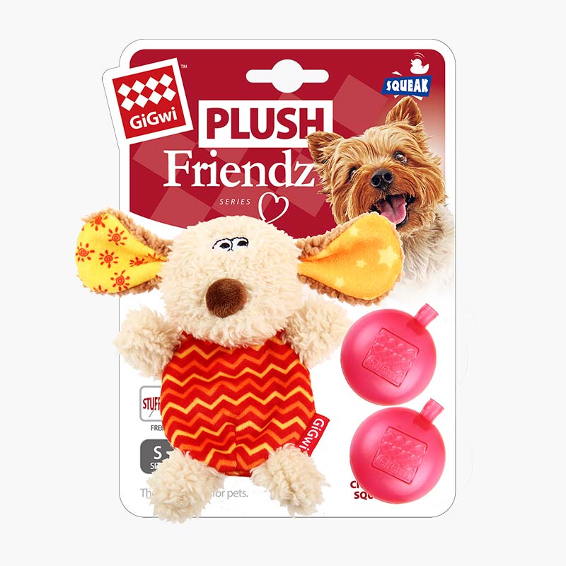 Gigwi Pet Plush Friendz With Refillable Squeaker Dog Toy - Dog - CreatureLand
