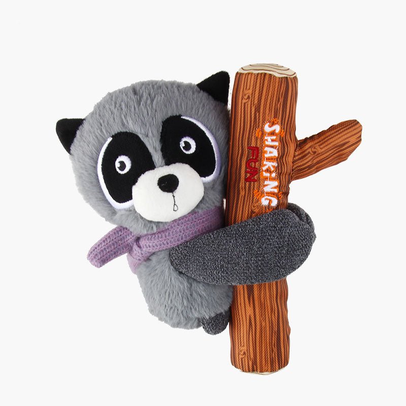 Gigwi Pet Shaking Fun 2-In-1 Plush Dog Toy - Raccoon - CreatureLand