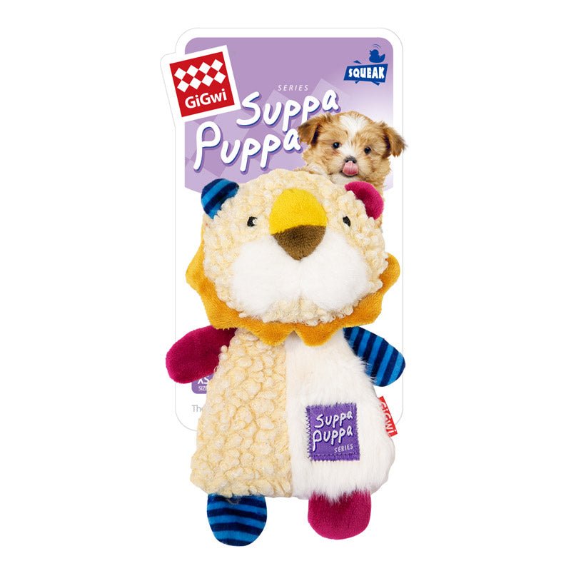 Gigwi Pet Suppa Puppa Crinkly Plush Dog Toy - Lion - CreatureLand