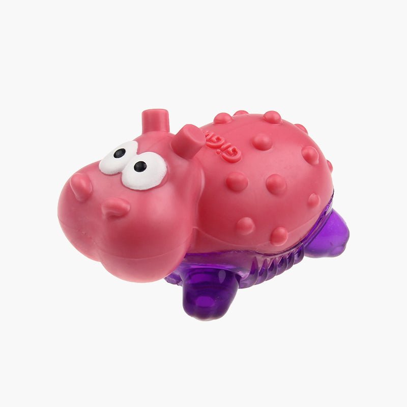 Gigwi Pet Suppa Puppa Hippo TPR Dog Toy - Pink/ Clear Purple - CreatureLand