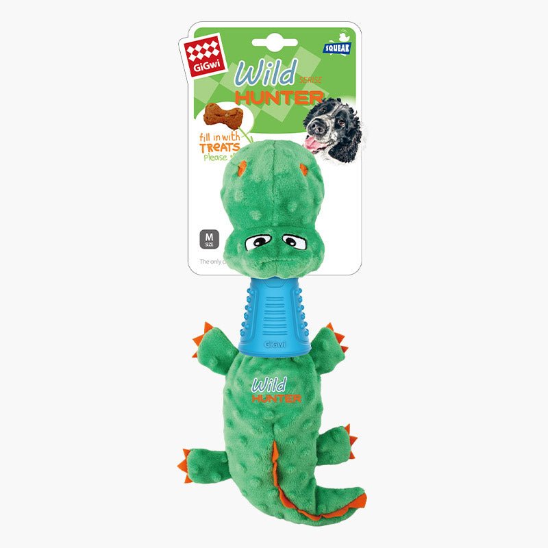 Gigwi Pet Wild Hunter Interactive Plush Dog Toy - Crocodile - CreatureLand
