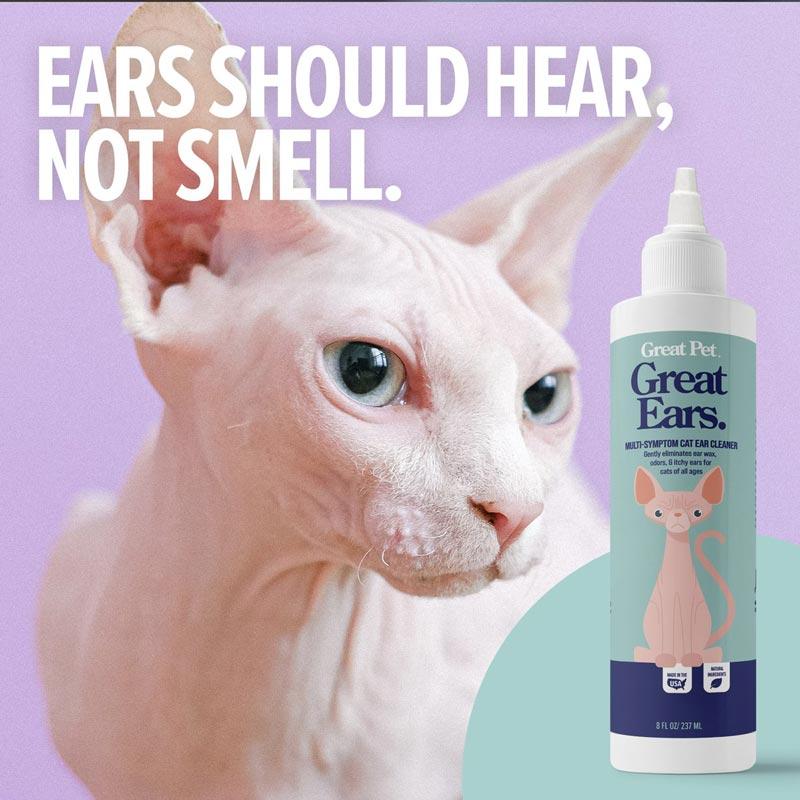 Great Pet® Great Ears Multi-Symptom Cat Ear Cleaner - 237ml - CreatureLand