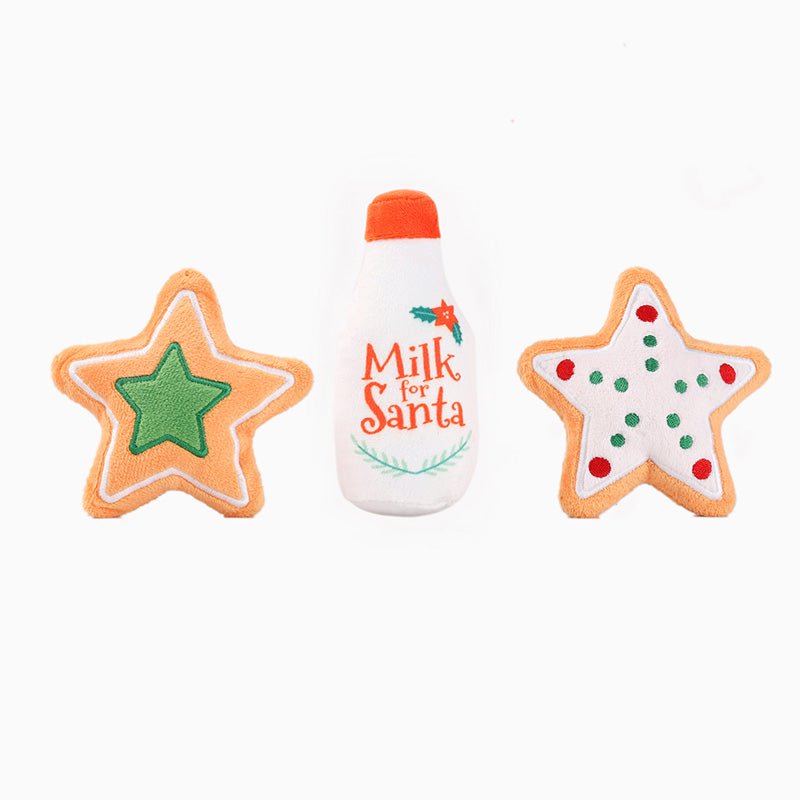 HugSmart Happy Woofmas — Milk & Cookies Dog Toy - CreatureLand