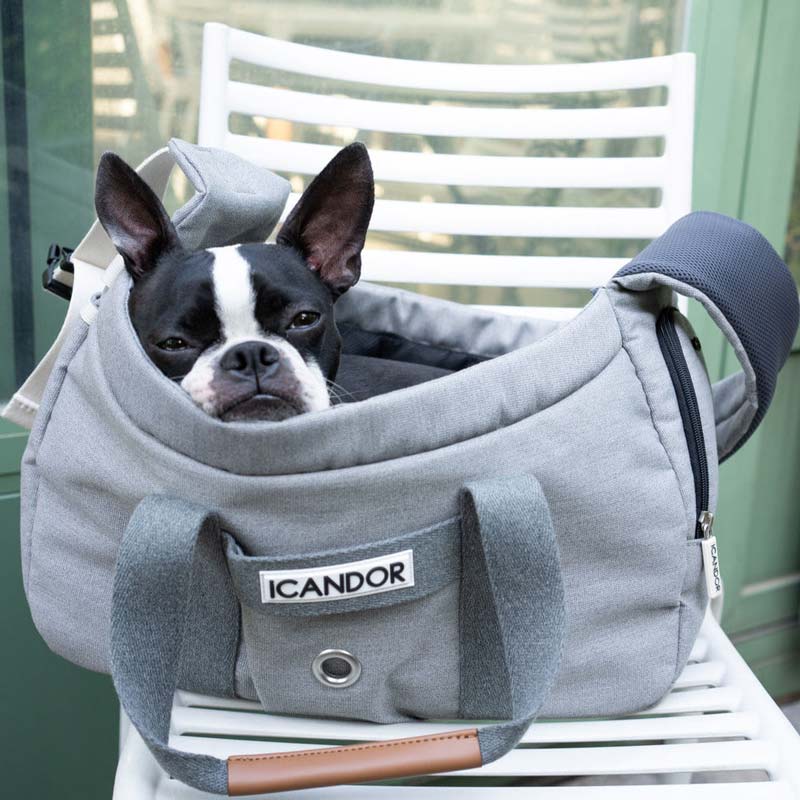 iCandor Peek-a-boo Pet Carrier - Lush Grey (2 Sizes) - CreatureLand