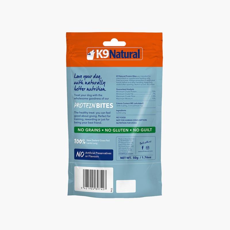 K9 Natural Air Dried Lamb Lung Protein Bites (50g) - CreatureLand