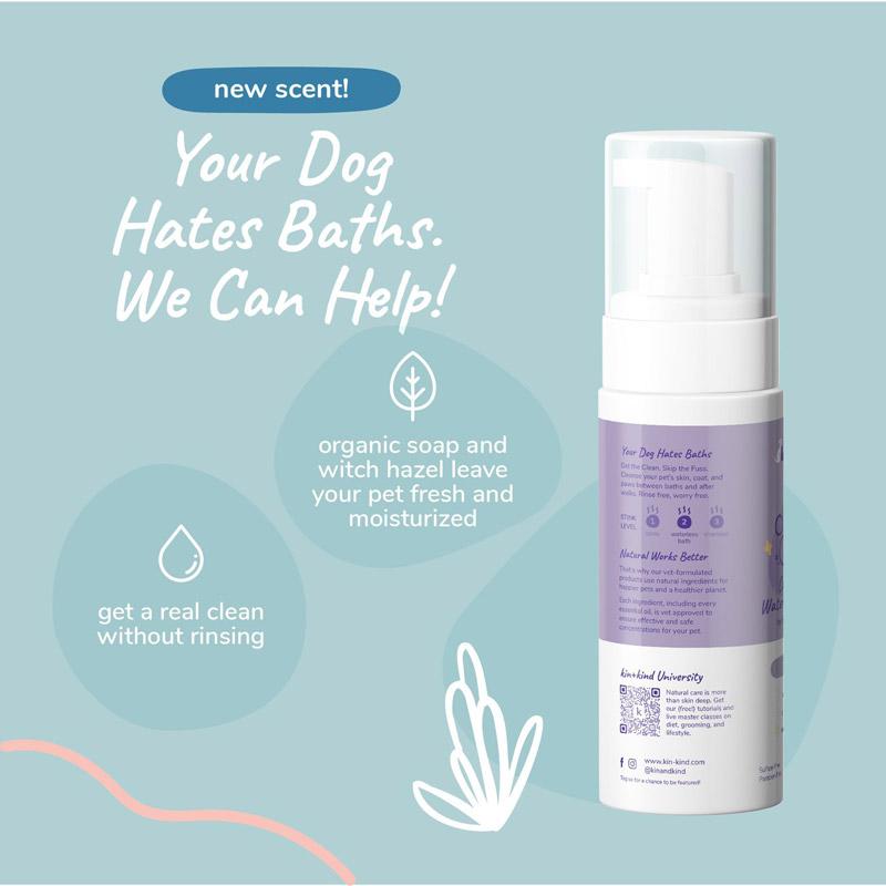 Kin+Kind Calming Lavender Waterless Foaming Shampoo For Dogs and Cats- 236ml - CreatureLand