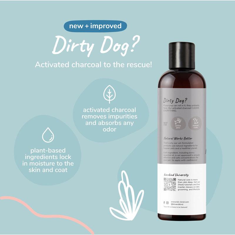 Kin+Kind Charcoal Deep Clean Shampoo For Dogs (Patchouli) - 354ml - CreatureLand