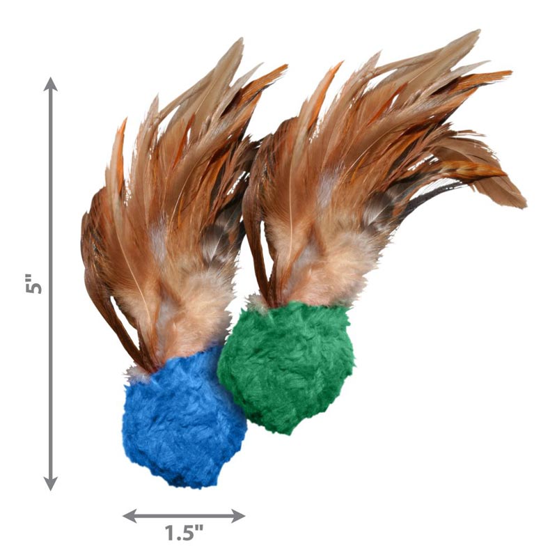KONG® Crinkle Ball with Feathers Catnip Toy (Assorted Colours) - CreatureLand
