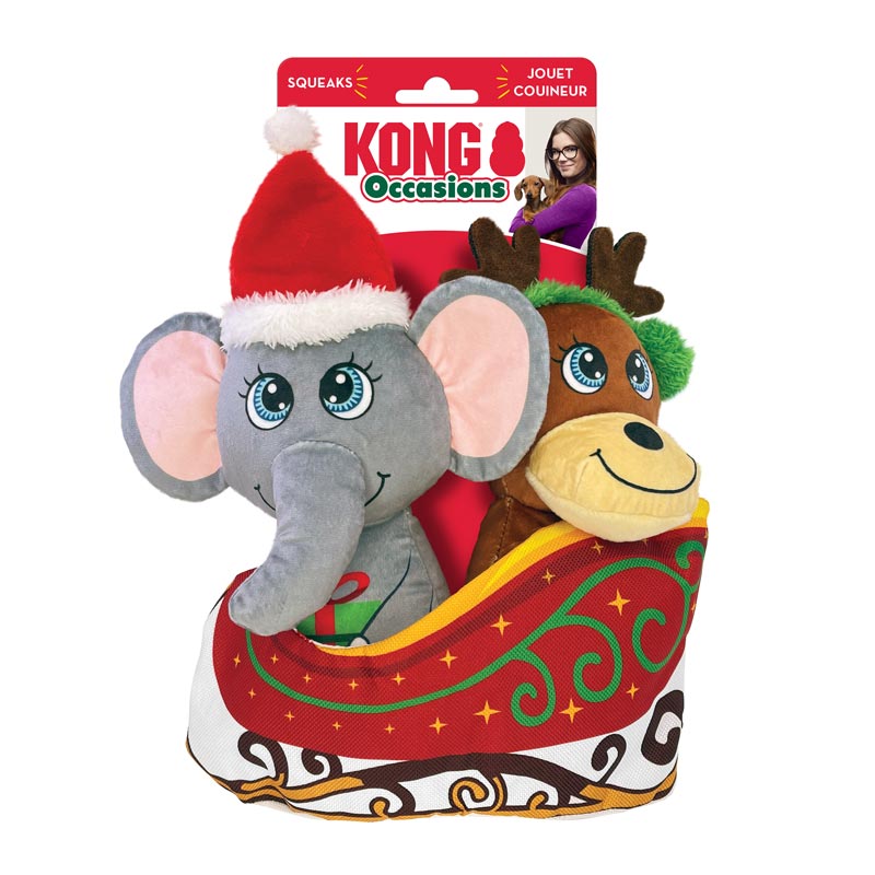KONG® Holiday – Occasions Sleigh Dog Toy - CreatureLand
