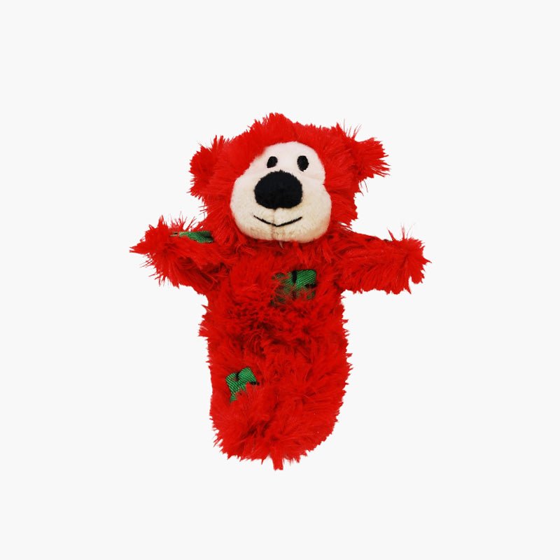 KONG® Holiday – Softies Patchwork Bear Catnip Plush Toy (Assorted Colours) - CreatureLand