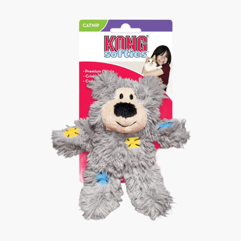 KONG® Softies Patchwork Bear Catnip Plush Toy (3 Colours) - CreatureLand