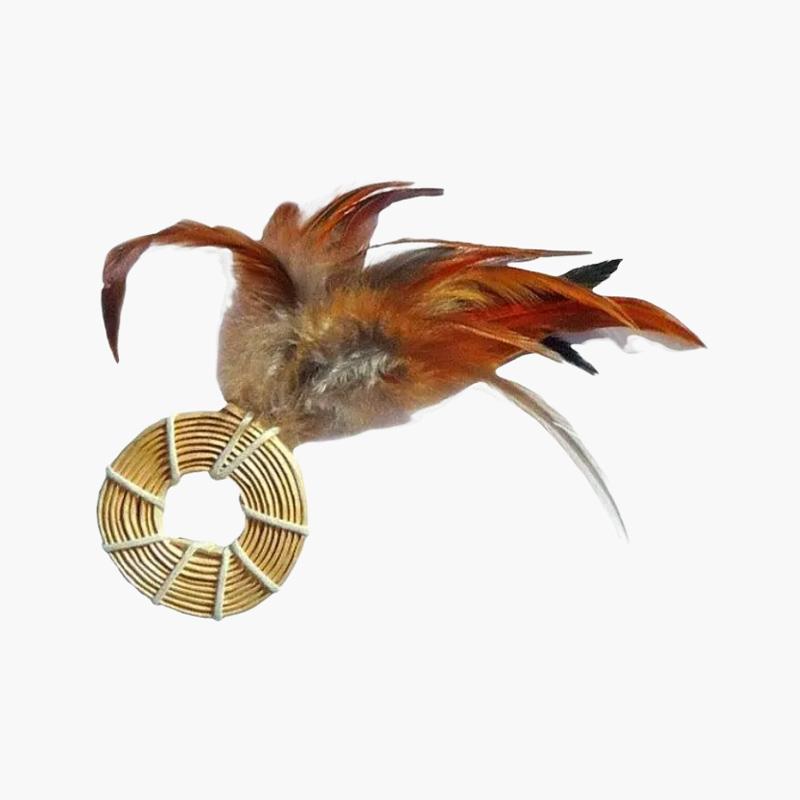 KONG® Straw Ring with Feathers Catnip Toy - CreatureLand