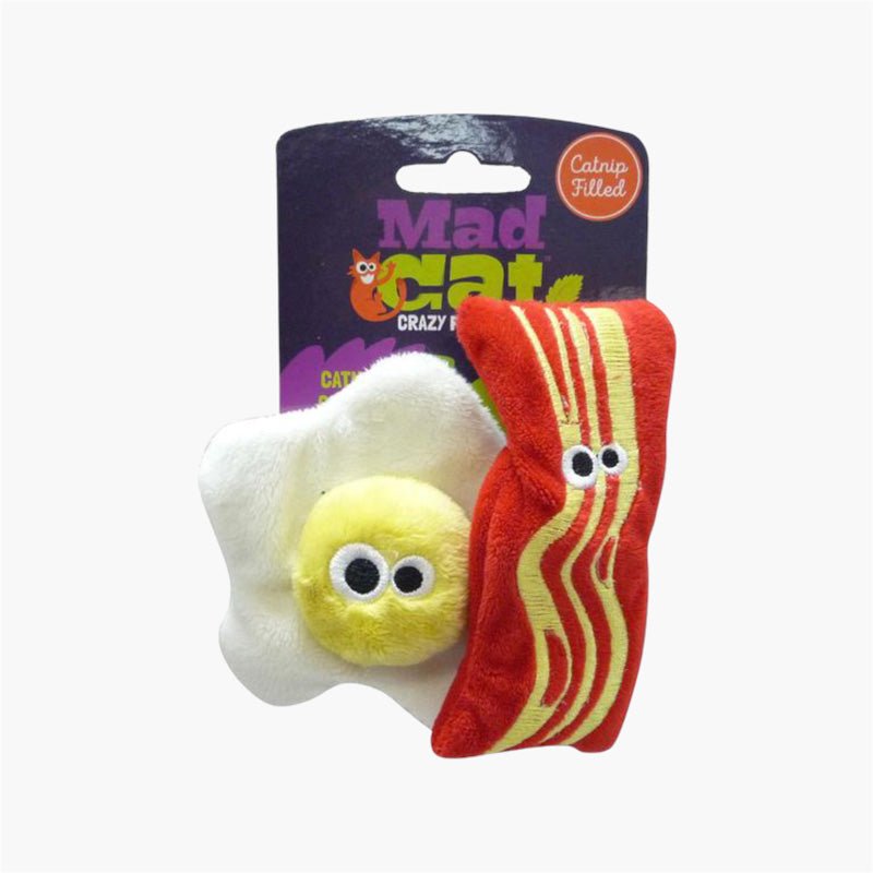 Mad Cat Mad Cat® Bacon and Egg Cat Toy with Catnip & Silvervine - CreatureLand