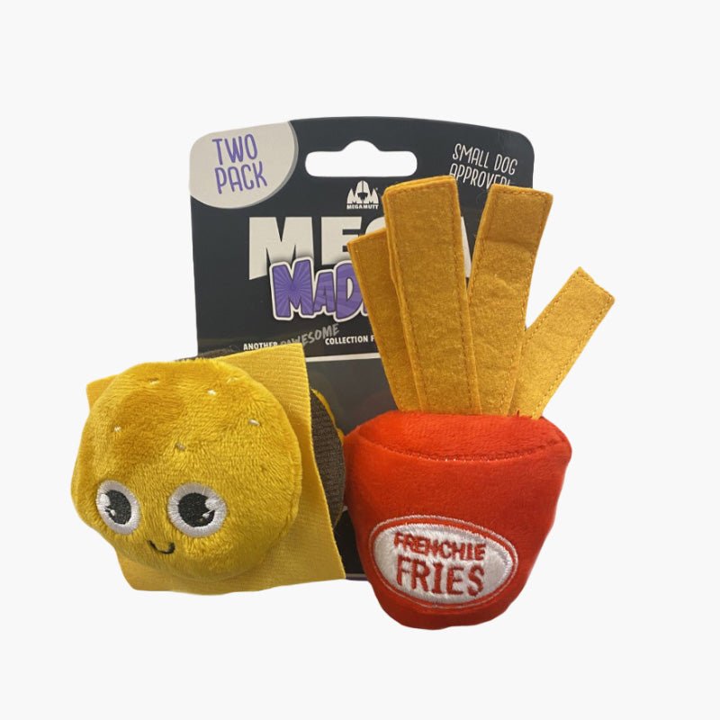 Mega Madness Mega Madness Burger and Fries Two Pack Small Dog Toy - CreatureLand