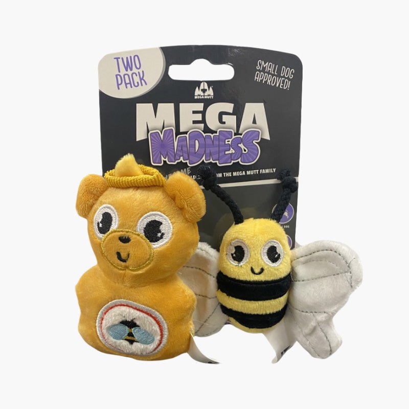 Mega Madness Mega Madness Honey Bee Two Pack Small Dog Toy - CreatureLand