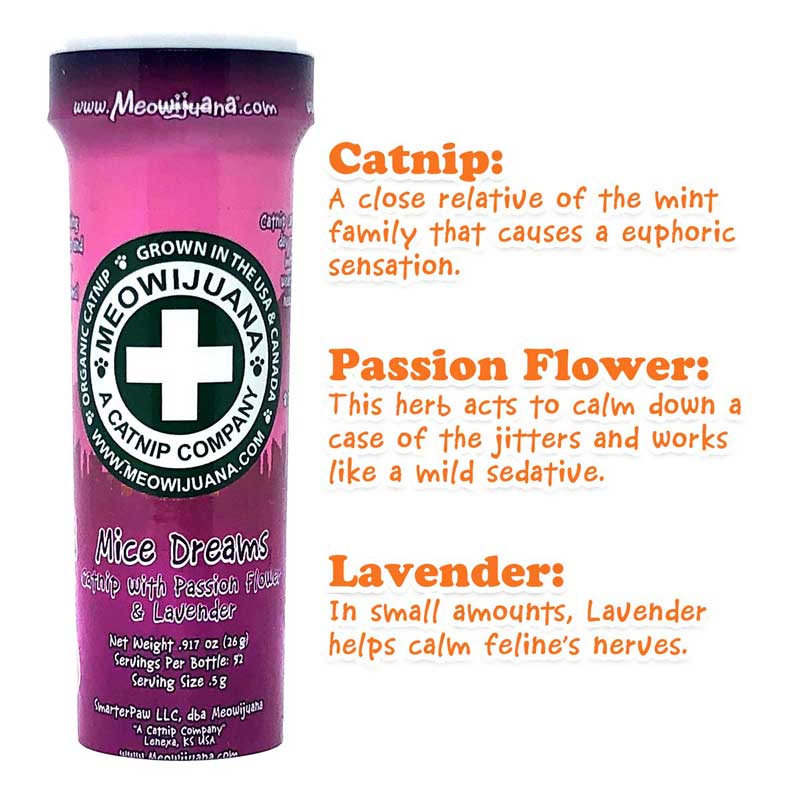 Meowijuana Mice Dreams - Passion Flower, Lavender, and Catnip blend (26g) - CreatureLand